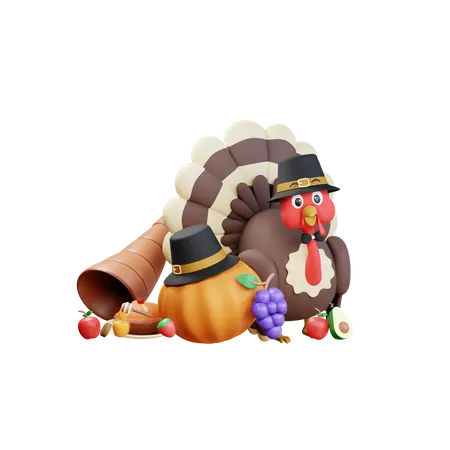 Pavo cornucopia  3D Icon