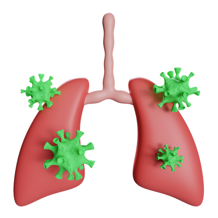 Couronne dans les poumons  3D Illustration