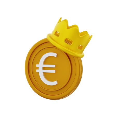 Corona de dinero en euros  3D Illustration