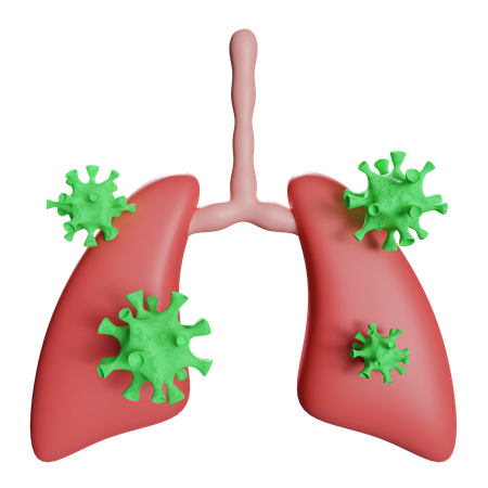 Corona In Lungs  3D Illustration