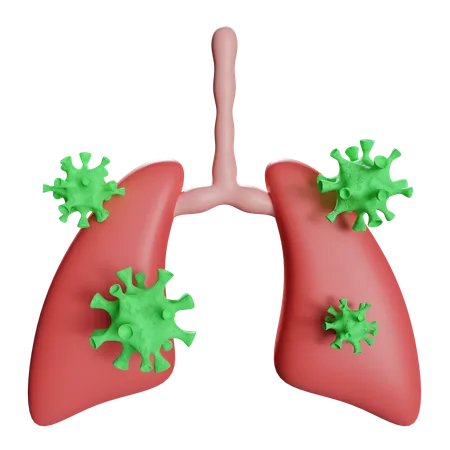 Corona In Lungs  3D Illustration