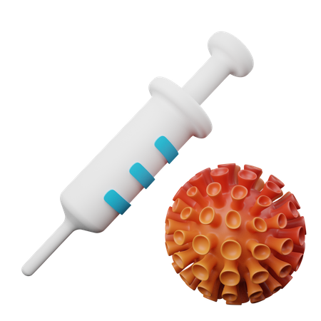 Corona Vaccine And Syringe  3D Illustration