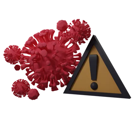 Corona Virus Warning 3D Illustration