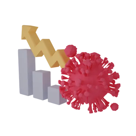 Croissance du coronavirus  3D Illustration