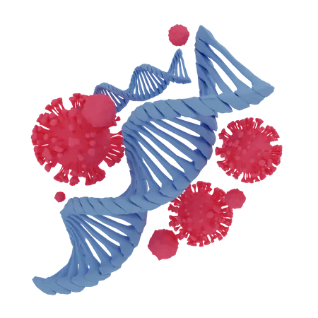 Coronavirus Dna  3D Illustration