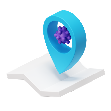 Coronavirus Location 3D Illustration