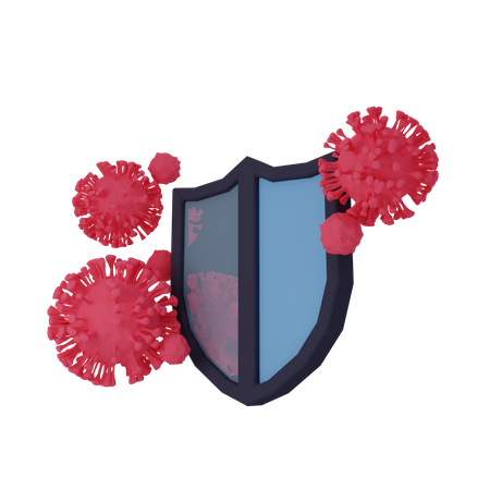 Coronavirus-Schutzschild  3D Illustration