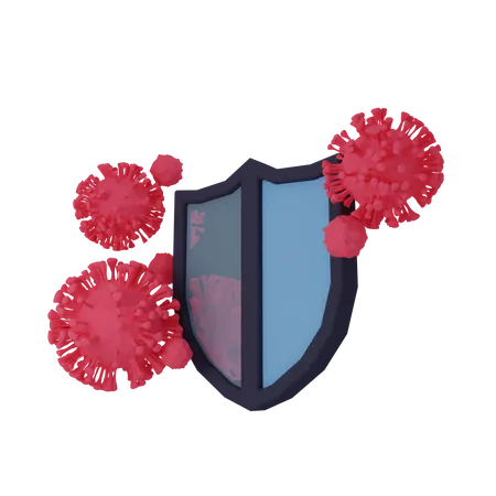 Coronavirus Shield 3D Illustration
