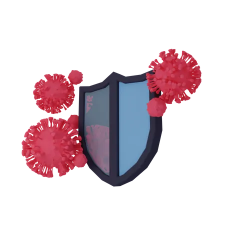 Coronavirus Shield  3D Illustration