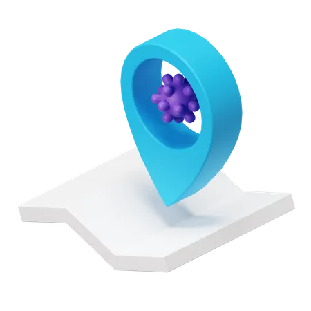 Standort des Coronavirus  3D Illustration