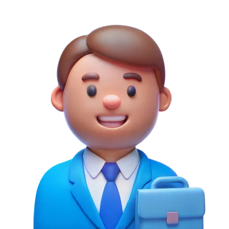 Corporate Executive with Briefcase  3D Icon