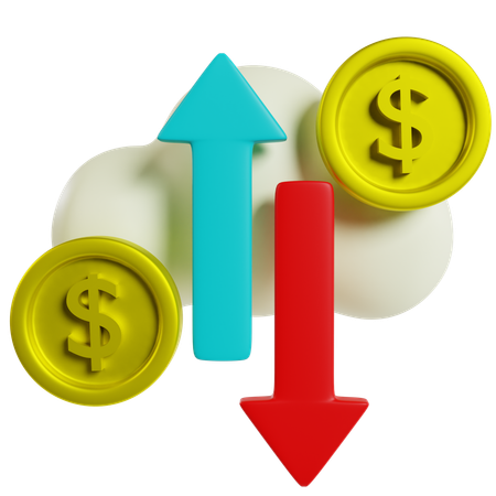 Corporate Financial Fluctuations  3D Icon