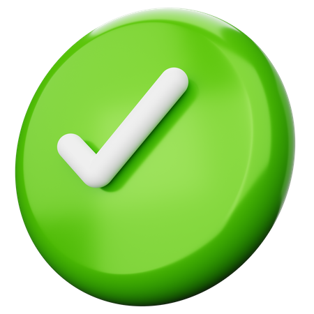 Correct Button  3D Icon