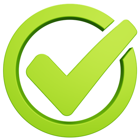 Correct Circle Button  3D Icon