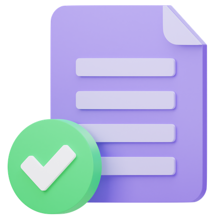 Correct Document  3D Icon