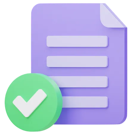 Correct Document  3D Icon