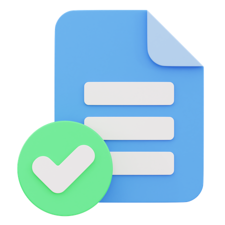 Correct Document  3D Icon