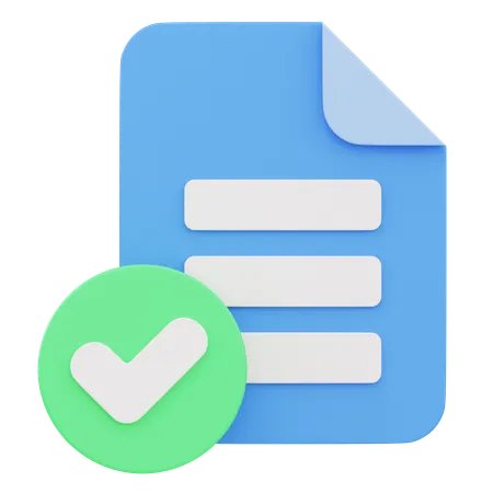 Correct Document  3D Icon