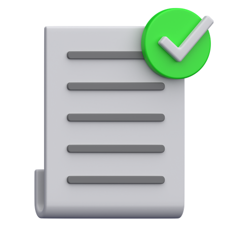 Correct Document  3D Icon