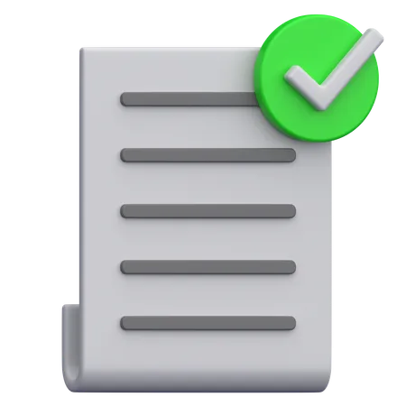 Correct Document  3D Icon