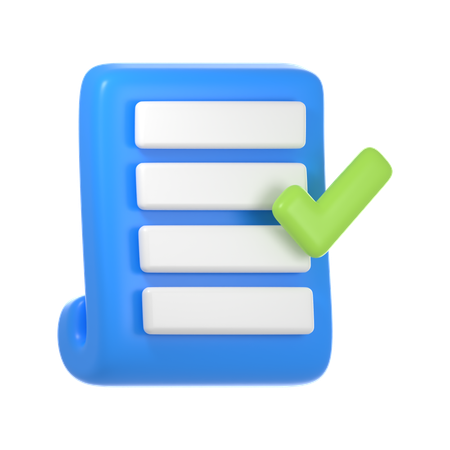 Correct Document  3D Icon