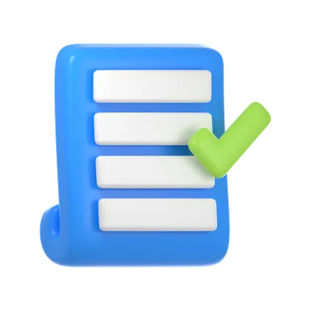 Correct Document  3D Icon