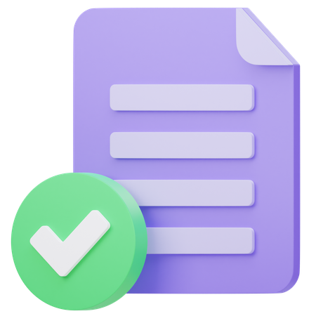 Correct Document  3D Icon