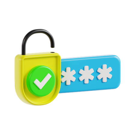 Correct Password  3D Icon