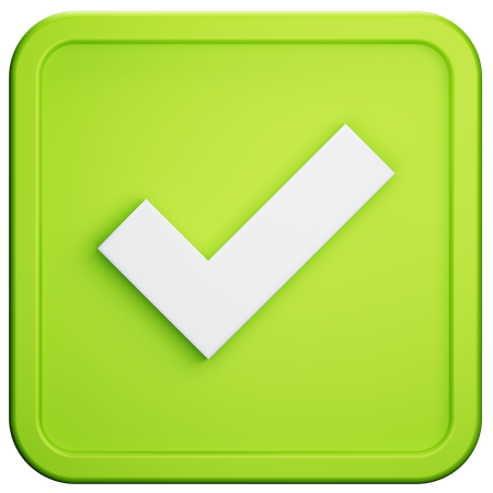 Correct Square Button  3D Icon
