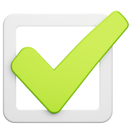 Correct Square Button  3D Icon