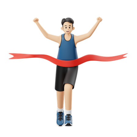 Corredor deportista llega a la meta  3D Icon