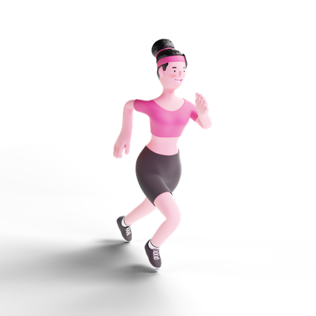 Corredora feminina fazendo sprint  3D Illustration