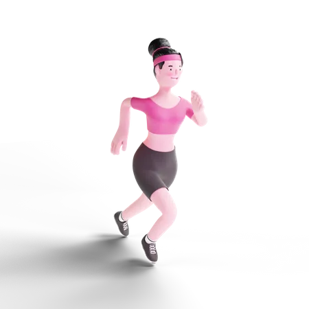 Corredora feminina fazendo sprint  3D Illustration