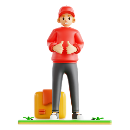 Caixa de Envio do Courier Man  3D Icon