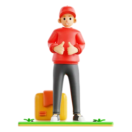 Caixa de Envio do Courier Man  3D Icon