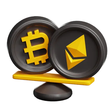 Correlação bitcoin ethereum  3D Icon