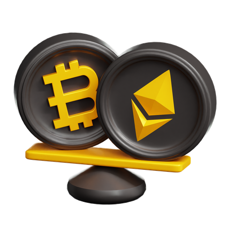 Correlación bitcoin ethereum  3D Icon