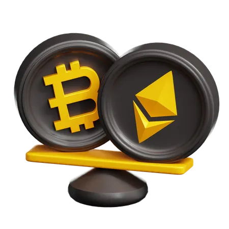 Correlación bitcoin ethereum  3D Icon