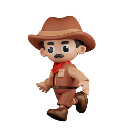 Correndo Cowboy  3D Illustration