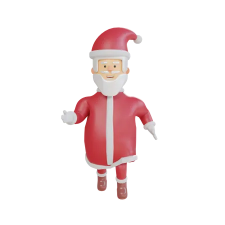 Correndo o fofo Papai Noel  3D Illustration