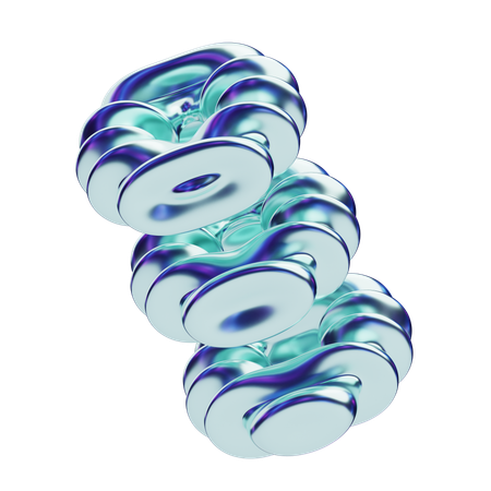 Corrente de contas em cascata abstrata cromática  3D Icon