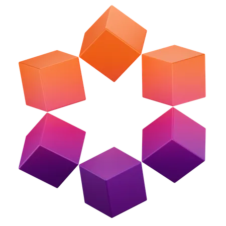 Cadeia de cubo  3D Icon