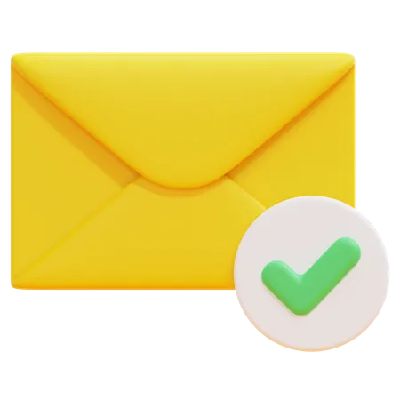 Correo aprobado  3D Icon