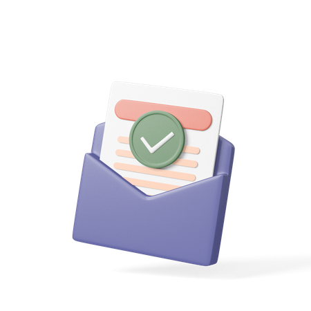 Correo aprobado  3D Icon