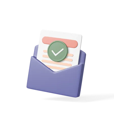 Correo aprobado  3D Icon