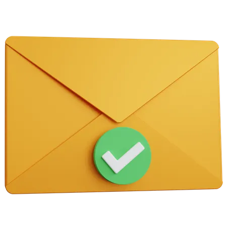 Correo aprobar  3D Icon