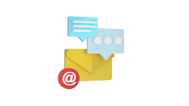 Chat por correo electrónico  3D Icon