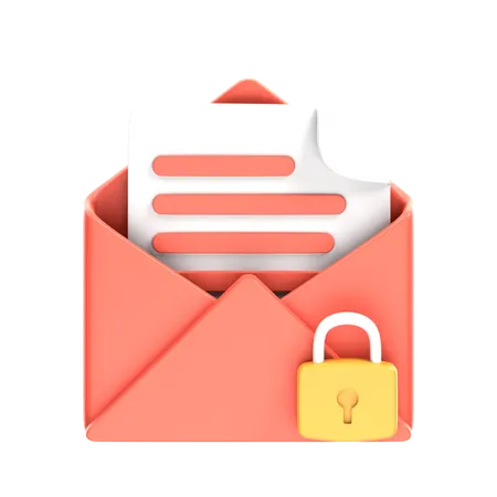 Correo cifrado  3D Icon