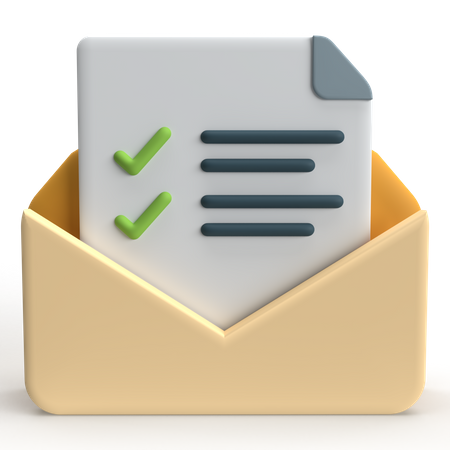 Correo revisado  3D Icon