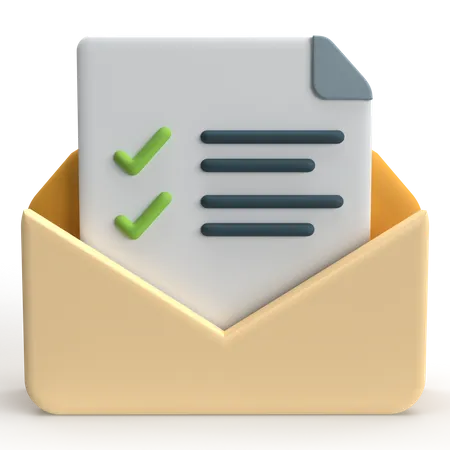 Correo revisado  3D Icon